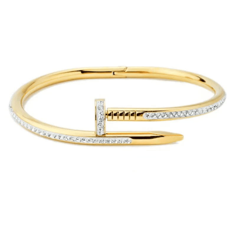 Aganya kreation Nail Bracelet 18k Gold Plated Stainless Steel Tarnish Free Waterproof Female Jewellery