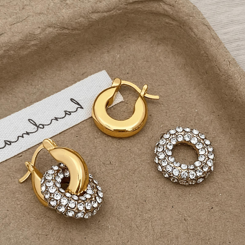Aganya kreation Nayelle 18k Gold Plated Stainless Steel Tarnish Free Waterproof Female Earrings
