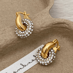 Aganya kreation Nayelle 18k Gold Plated Stainless Steel Tarnish Free Waterproof Female Earrings