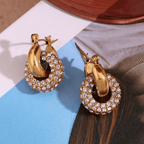 Aganya kreation Nayelle 18k Gold Plated Stainless Steel Tarnish Free Waterproof Female Earrings