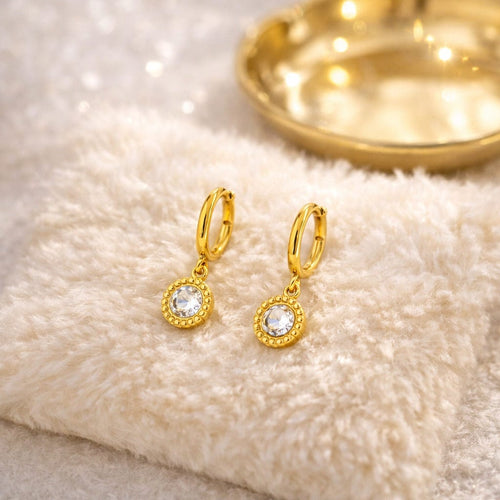 Aganya kreation Nebula -18k Gold Plated Stainless Steel Tarnish Free Waterproof Female Earrings
