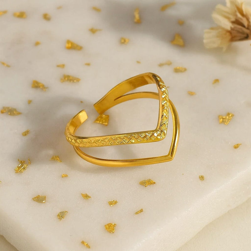 Aganya kreation Rings Beyone 18k Gold Plated ring stainless steel anti tarnish ring