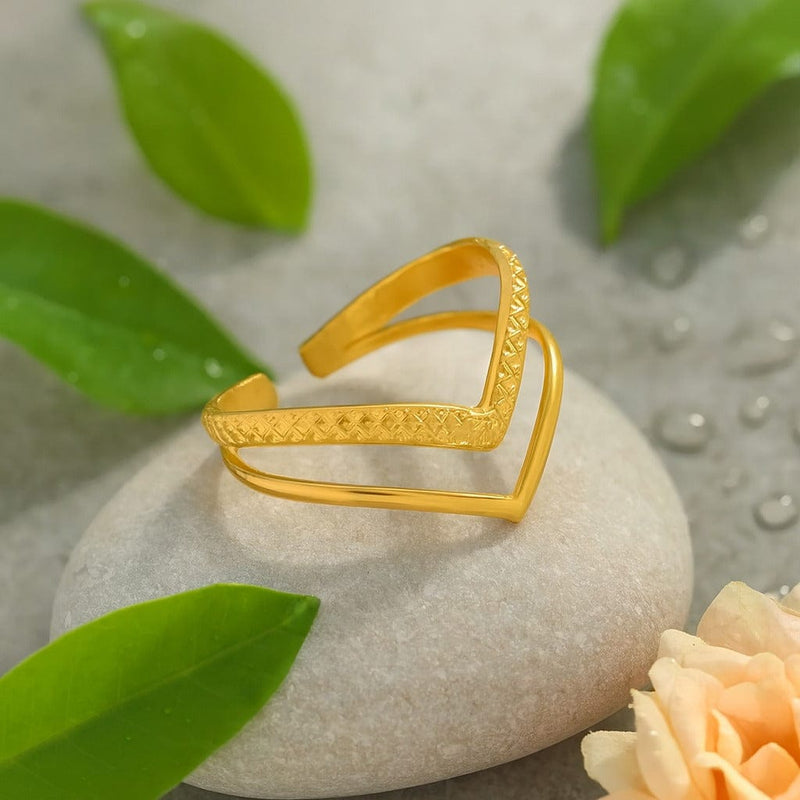 Aganya kreation Rings Beyone 18k Gold Plated ring stainless steel anti tarnish ring