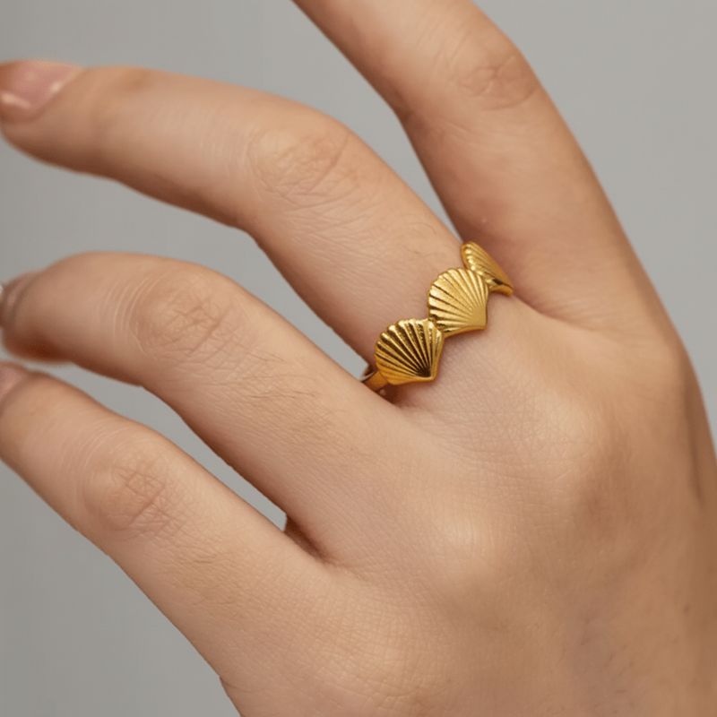 Aganya kreation Rings Crown 18k stainless steel Gold Plated anti tarnish ring