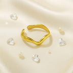Aganya kreation Rings Curvy 18k Gold Plated Anti Tarnish ring