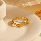 Aganya kreation Rings Curvy 18k Gold Plated Anti Tarnish ring