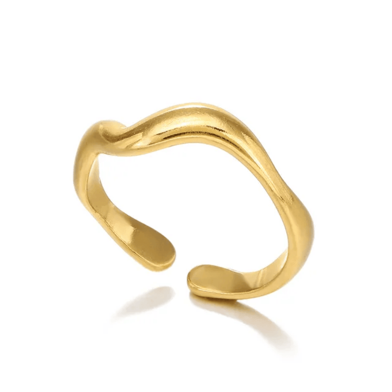 Aganya kreation Rings Curvy 18k Gold Plated Anti Tarnish ring