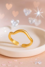 Aganya kreation Rings Curvy 18k Gold Plated Anti Tarnish ring