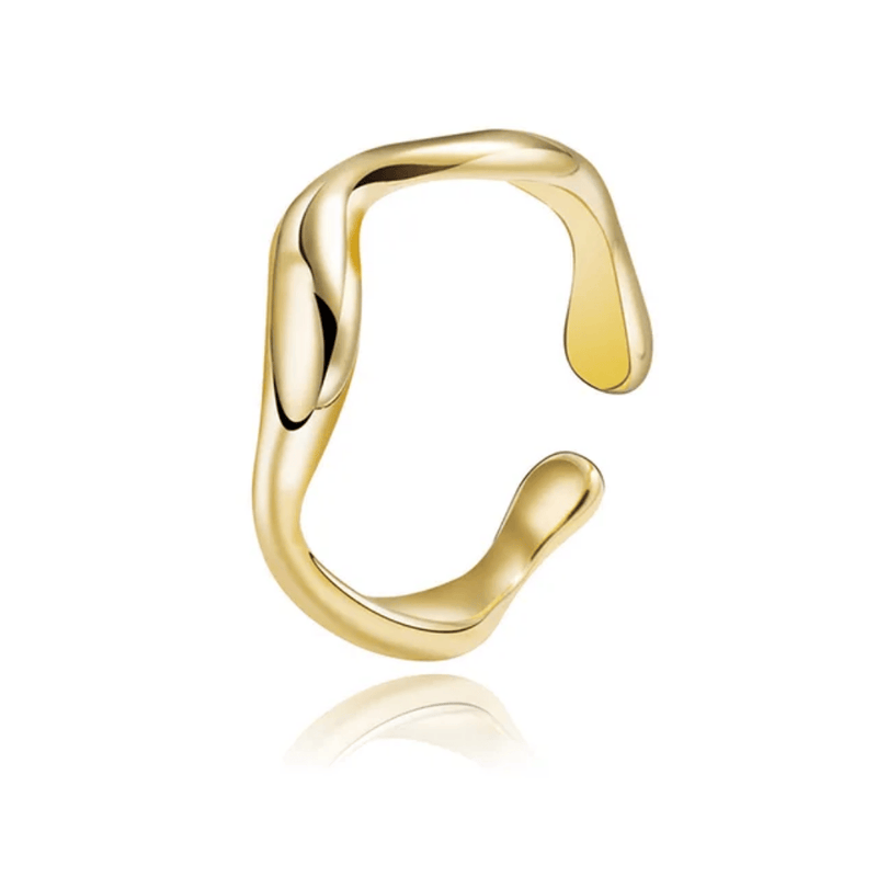 Aganya kreation Rings Curvy 18k Gold Plated Anti Tarnish ring