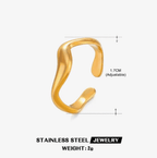Aganya kreation Rings Curvy 18k Gold Plated Anti Tarnish ring