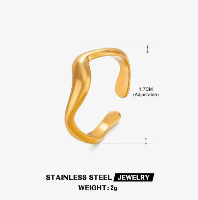 Aganya kreation Rings Curvy 18k Gold Plated Anti Tarnish ring