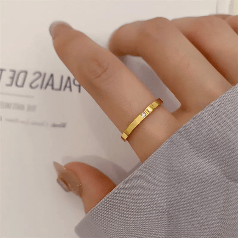 Aganya kreation Rings Freya Ring-18k Gold Plated Stainless Steel Anti Tarnish Waterproof