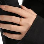 Aganya kreation Rings Nayelle18k Gold Plated Stainless Steel Tarnish Free Waterproof Female Ring