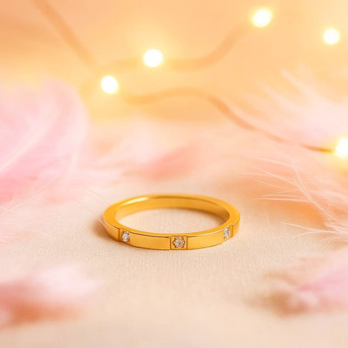 Aganya kreation Rings Nayelle18k Gold Plated Stainless Steel Tarnish Free Waterproof Female Ring