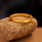 Aganya kreation Rings Nayelle18k Gold Plated Stainless Steel Tarnish Free Waterproof Female Ring