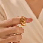 Aganya kreation Roger Ring 18k Gold Plated Stainless Steel Tarnish Free