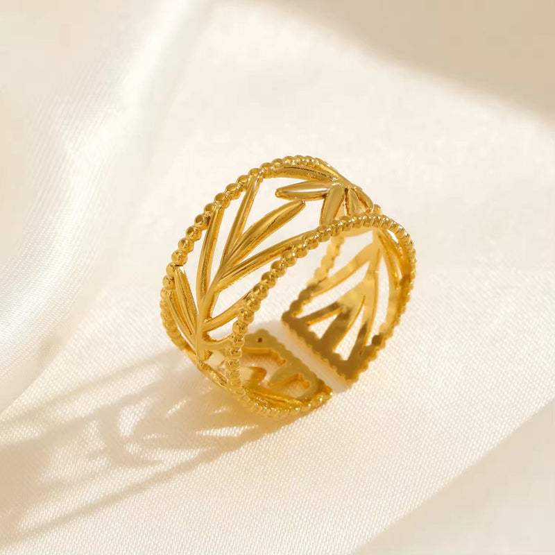 Aganya kreation Roger Ring 18k Gold Plated Stainless Steel Tarnish Free