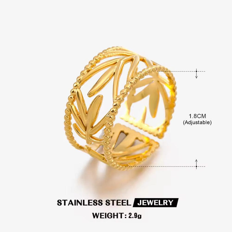 Aganya kreation Roger Ring 18k Gold Plated Stainless Steel Tarnish Free