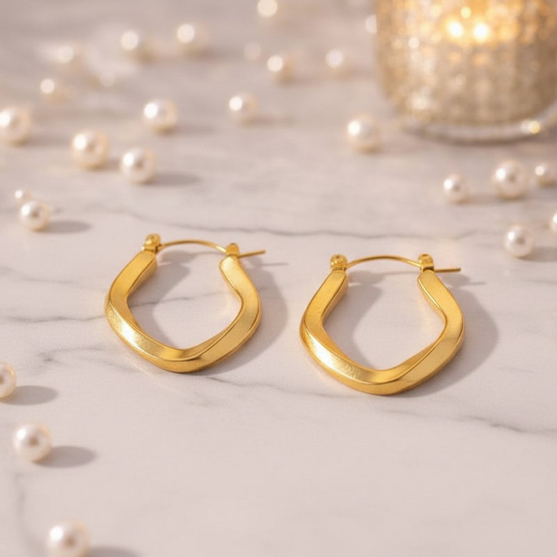 Aganya kreation Saoirse Earrings 18k Gold Plated Stainless Steel Tarnish Free Waterproof Female Jewellery