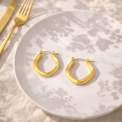 Aganya kreation Saoirse Earrings 18k Gold Plated Stainless Steel Tarnish Free Waterproof Female Jewellery