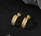 Aganya kreation Sybil Earrings 18k Gold Plated Stainless Steel Tarnish Free Waterproof Female Jewellery