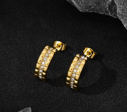 Aganya kreation Sybil Earrings 18k Gold Plated Stainless Steel Tarnish Free Waterproof Female Jewellery