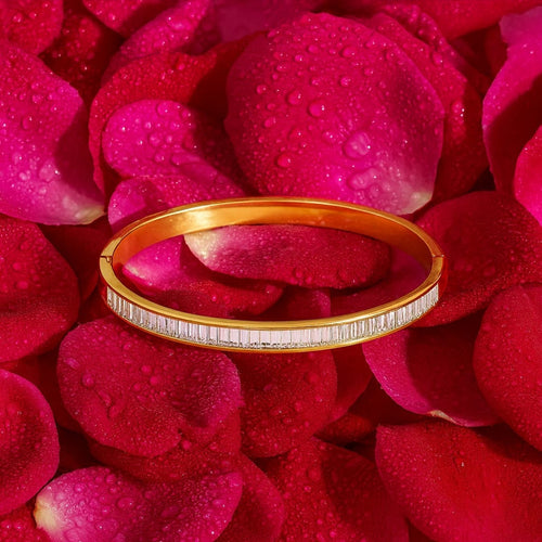 Aganya kreation Zinnia Bracelet 18k Gold Plated Stainless Steel Tarnish Free Waterproof Female Jewellery