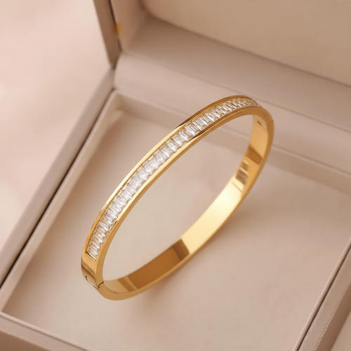 Aganya kreation Zinnia Bracelet 18k Gold Plated Stainless Steel Tarnish Free Waterproof Female Jewellery