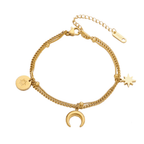 Aganya kreation charm Bracelet 18k Gold Plated Stainless Steel Tarnish Free Waterproof Female Jewellery