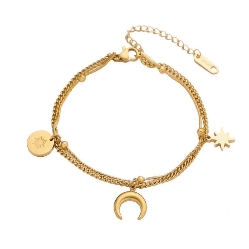 Aganya kreation charm Bracelet 18k Gold Plated Stainless Steel Tarnish Free Waterproof Female Jewellery