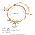 Aganya kreation charm Bracelet 18k Gold Plated Stainless Steel Tarnish Free Waterproof Female Jewellery