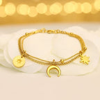 Aganya kreation charm Bracelet 18k Gold Plated Stainless Steel Tarnish Free Waterproof Female Jewellery
