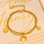 Aganya kreation charm Bracelet 18k Gold Plated Stainless Steel Tarnish Free Waterproof Female Jewellery