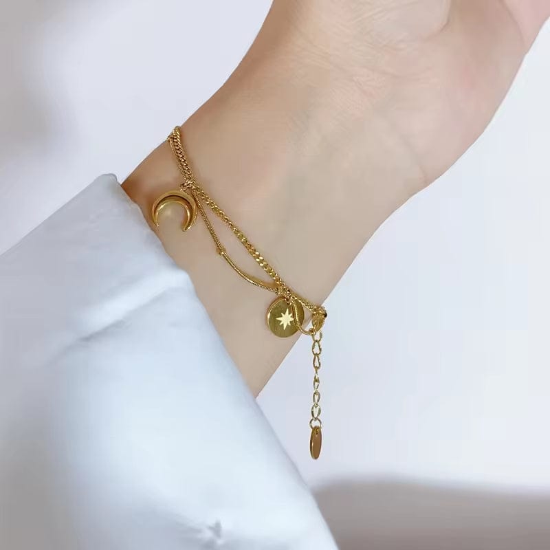 Aganya kreation charm Bracelet 18k Gold Plated Stainless Steel Tarnish Free Waterproof Female Jewellery