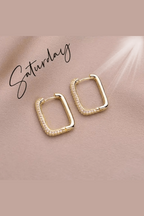 ES-160-18k Gold Plated Stainless Steel Tarnish Free Waterproof Female Earrings