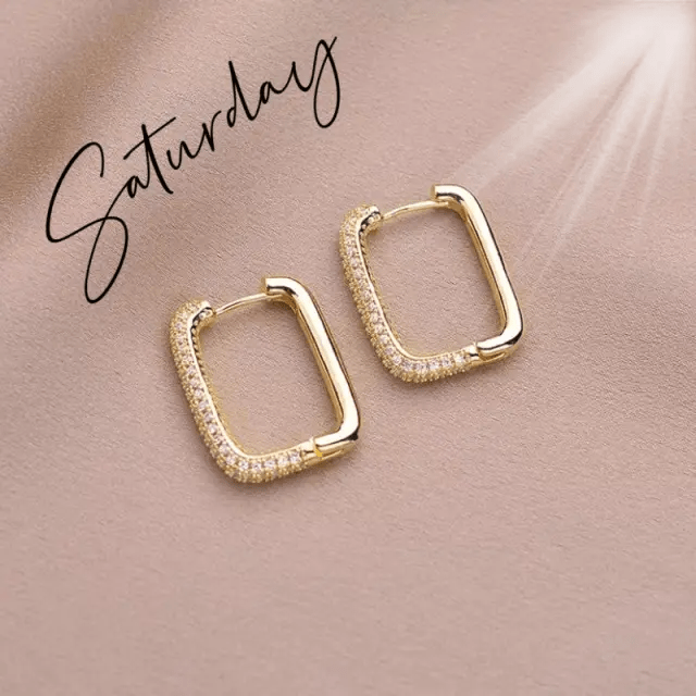 ES-160-18k Gold Plated Stainless Steel Tarnish Free Waterproof Female Earrings