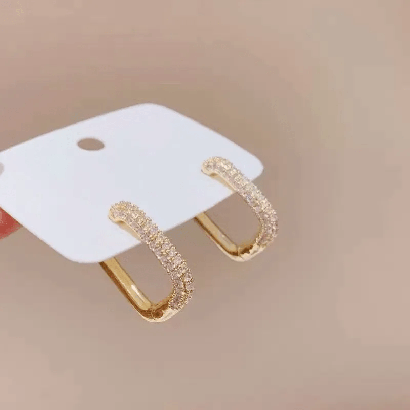 ES-160-18k Gold Plated Stainless Steel Tarnish Free Waterproof Female Earrings