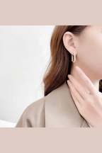 ES-160-18k Gold Plated Stainless Steel Tarnish Free Waterproof Female Earrings