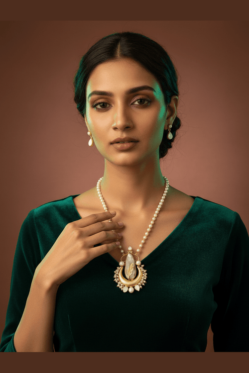 Amala Real Pearl Set - Handcrafted Elegance for Every Occasion