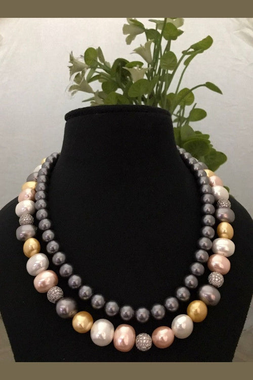 Anahi Mala Set - Elegant Shell Pearl Jewelry for Any Occasion