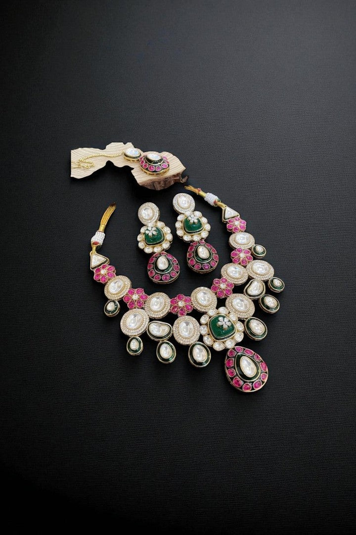 Anokhi Moissanite polki kundan set