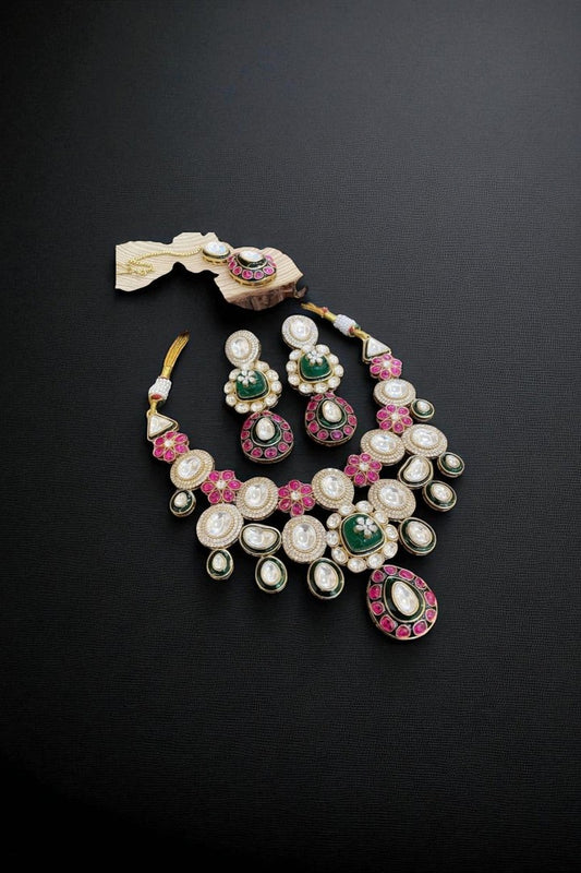 Anokhi Moissanite polki kundan set