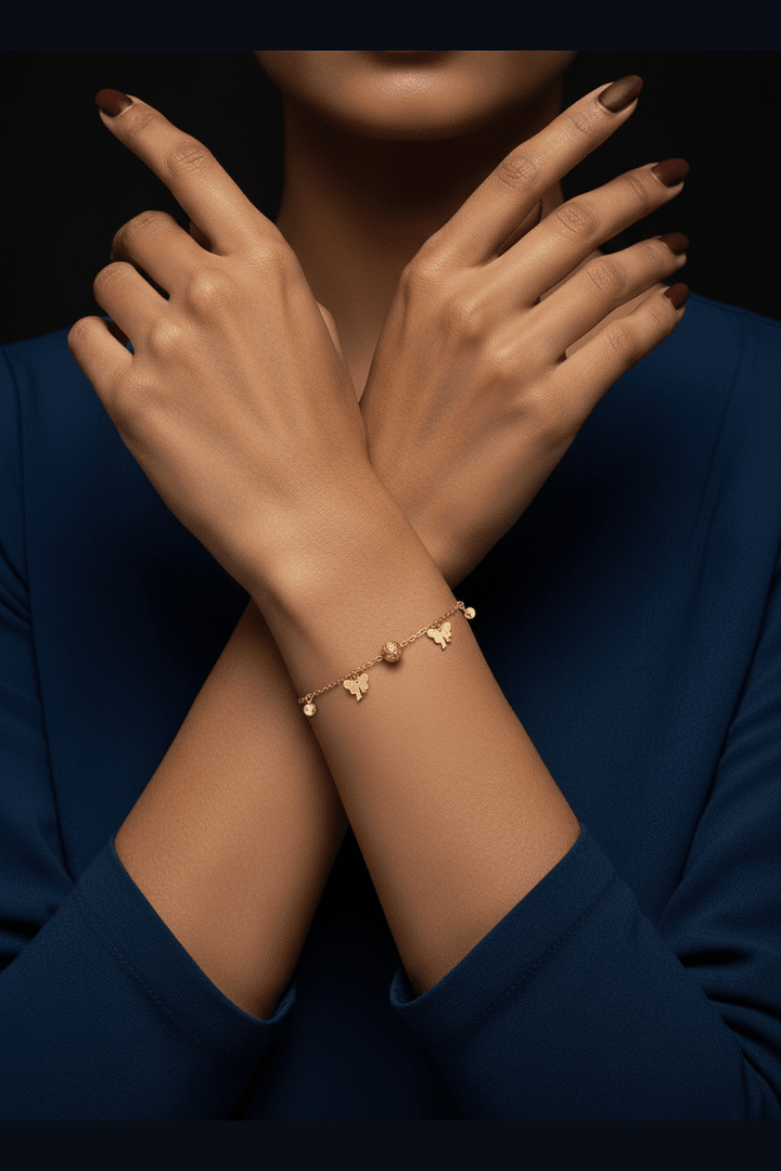 B-138 – 18k Gold Plated Stainless Steel Tarnish Free Waterproof Female Jewellery