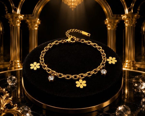 B-183-18k Gold Plated Stainless Steel Tarnish Free Waterproof Female Jewellery