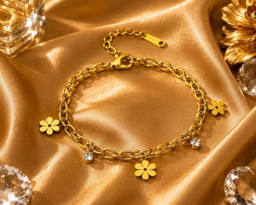 B-183-18k Gold Plated Stainless Steel Tarnish Free Waterproof Female Jewellery