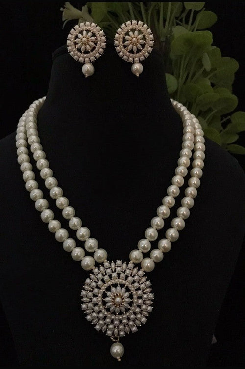 Bindiya Real Pearl Set - Elegant Brass Jewelry