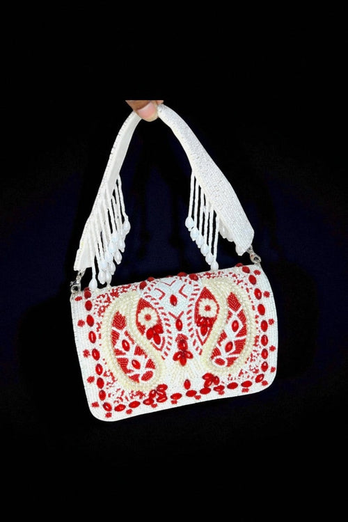 Bridal Embroided Flap Clutch