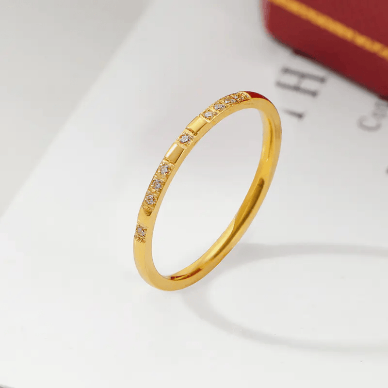 Brisk Ring 18k Gold Plated Stainless Steel Tarnish Free Waterproof Female Jewellery