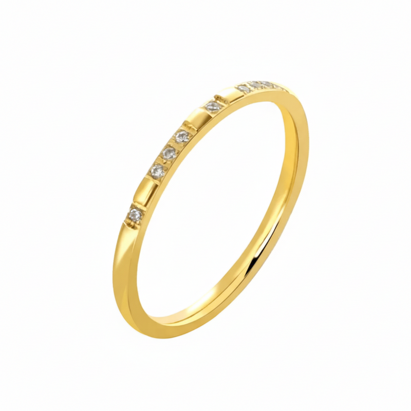 Brisk Ring 18k Gold Plated Stainless Steel Tarnish Free Waterproof Female Jewellery