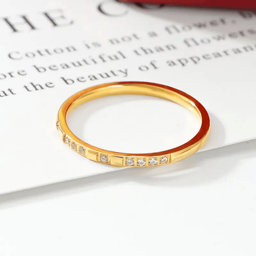 Brisk Ring 18k Gold Plated Stainless Steel Tarnish Free Waterproof Female Jewellery